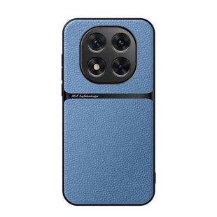 For Redmi Note 14 Pro 5G Litchi Leather Magnetic Full Coverage Shockproof Phone Case(Blue)