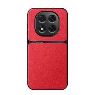 For Redmi Note 14 Pro+ 5G Litchi Leather Magnetic Full Coverage Shockproof Phone Case(Red)