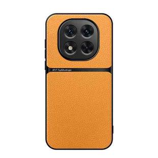 For Redmi Note 14 Pro+ 5G Litchi Leather Magnetic Full Coverage Shockproof Phone Case(Yellow)