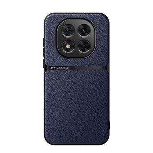 For Redmi Note 14 Pro+ 5G Litchi Leather Magnetic Full Coverage Shockproof Phone Case(Navy Blue)