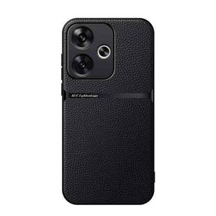 For Redmi Turbo 3 / Xiaomi Poco F6 Litchi Leather Magnetic Full Coverage Shockproof Phone Case(Black)