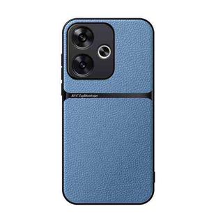 For Redmi Turbo 3 / Xiaomi Poco F6 Litchi Leather Magnetic Full Coverage Shockproof Phone Case(Blue)