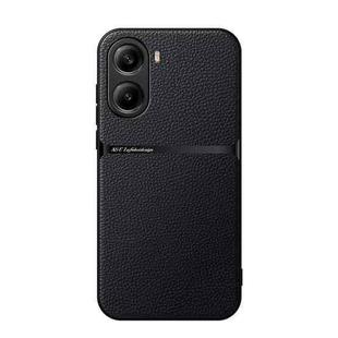For Redmi Turbo 4 / Xiaomi Poco X7 Pro Litchi Leather Magnetic Full Coverage Shockproof Phone Case(Black)