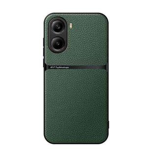 For Redmi Turbo 4 / Xiaomi Poco X7 Pro Litchi Leather Magnetic Full Coverage Shockproof Phone Case(Green)