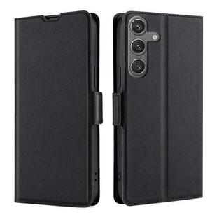 For Samsung Galaxy S25 5G Ultra-thin Voltage Side Buckle Horizontal Flip Leather Phone Case(Black)