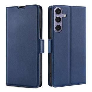 For Samsung Galaxy S25+ 5G Ultra-thin Voltage Side Buckle Horizontal Flip Leather Phone Case(Blue)