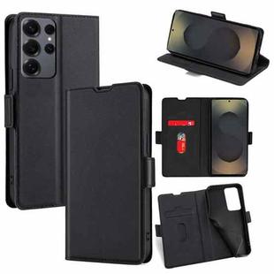 For Samsung Galaxy S25 Ultra 5G Ultra-thin Voltage Side Buckle Horizontal Flip Leather Phone Case(Black)