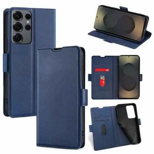 For Samsung Galaxy S25 Ultra 5G Ultra-thin Voltage Side Buckle Horizontal Flip Leather Phone Case(Blue)