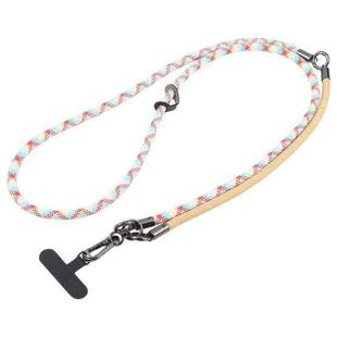 8mm 3 in 1 Anti-lost Strap Phone Crossbody Splicing Lanyard(Orange White Blue)