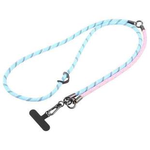 8mm 3 in 1 Anti-lost Strap Phone Crossbody Splicing Lanyard(Pink Blue)