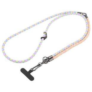 8mm 3 in 1 Anti-lost Strap Phone Crossbody Splicing Lanyard(Orange Blue Pink)