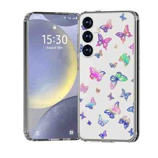 For Samsung Galaxy S25+ 5G IMD Double Piece Simple Fresh Shockproof Phone Case(Laser Butterfly)