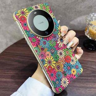 For Huawei Mate 60 Denior A18 Paint MagSafe Phone Case(Green Sunflower)