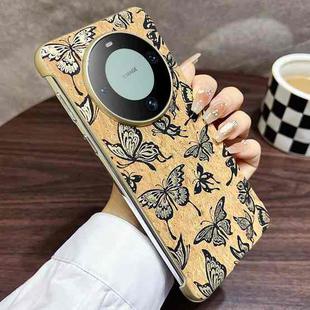 For Huawei Mate 60 Pro Denior A18 Paint MagSafe Phone Case(Gold Butterflies)