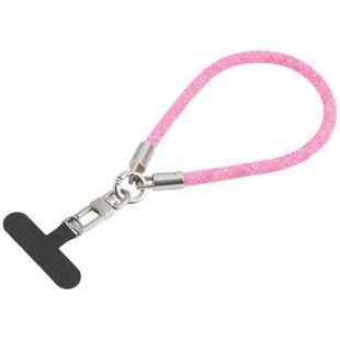 Pearl Silver Metal Buckle Phone Wrist Strap Phone Short Lanyard(Pink)