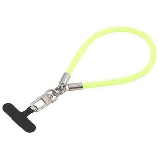 Pearl Silver Metal Buckle Phone Wrist Strap Phone Short Lanyard(Fluorescent Green)