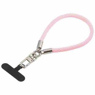 Pearl Silver Metal Buckle Phone Wrist Strap Phone Short Lanyard(Pink White)