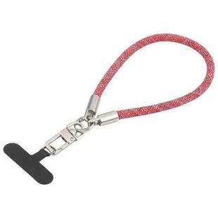 Pearl Silver Metal Buckle Phone Wrist Strap Phone Short Lanyard(Red)