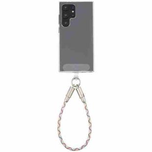 Type-C to Type-C Data Charging Cable Wrist Strap Phone Short Lanyard(Blue Red White)