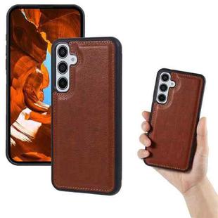 For Samsung Galaxy S25+ 5G Cowhide Texture Back Cover Phone Case(Brown)