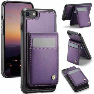 For iPhone SE 2022 / SE 2020 / 8 JEEHOOD J06 British Style RFID MagSafe Card Bag PU Phone Case(Purple)