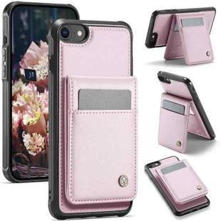 For iPhone SE 2022 / SE 2020 / 8 JEEHOOD J06 British Style RFID MagSafe Card Bag PU Phone Case(Pink)