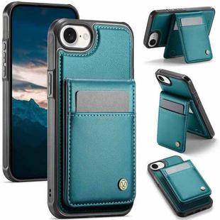 For iPhone 16e JEEHOOD J06 British Style RFID MagSafe Card Bag PU Phone Case(Green)