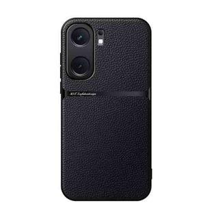 For vivo iQOO Neo9 Litchi Leather Magnetic Full Coverage Shockproof Phone Case(Black)
