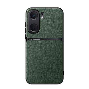 For vivo iQOO Neo9 Litchi Leather Magnetic Full Coverage Shockproof Phone Case(Green)