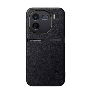 For vivo iQOO 12 Pro Litchi Leather Magnetic Full Coverage Shockproof Phone Case(Black)