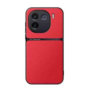 For vivo iQOO 12 Pro Litchi Leather Magnetic Full Coverage Shockproof Phone Case(Red)