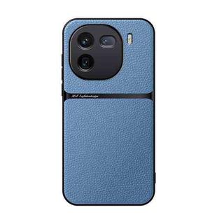 For vivo iQOO 12 Pro Litchi Leather Magnetic Full Coverage Shockproof Phone Case(Blue)