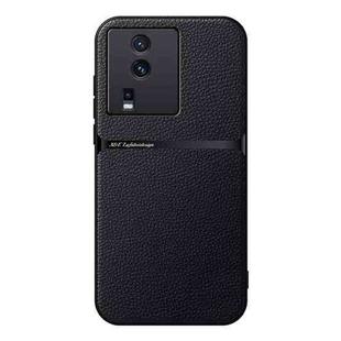 For vivo iQOO Neo7 / iQOO Neo7 SE Litchi Leather Magnetic Full Coverage Shockproof Phone Case(Black)