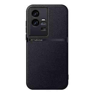 For vivo iQOO 11 Pro Litchi Leather Magnetic Full Coverage Shockproof Phone Case(Black)