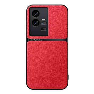 For vivo iQOO 11 Pro Litchi Leather Magnetic Full Coverage Shockproof Phone Case(Red)