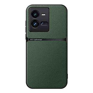 For vivo iQOO 10 Pro Litchi Leather Magnetic Full Coverage Shockproof Phone Case(Green)