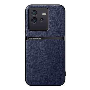 For vivo iQOO Neo6 / iQOO Neo6 SE Litchi Leather Magnetic Full Coverage Shockproof Phone Case(Navy Blue)