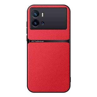 For vivo iQOO 9 Pro Litchi Leather Magnetic Full Coverage Shockproof Phone Case(Red)