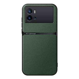 For vivo iQOO 9 Litchi Leather Magnetic Full Coverage Shockproof Phone Case(Green)