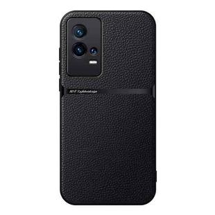 For vivo iQOO 8 Pro Litchi Leather Magnetic Full Coverage Shockproof Phone Case(Black)