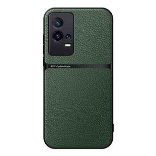 For vivo iQOO 8 Pro Litchi Leather Magnetic Full Coverage Shockproof Phone Case(Green)