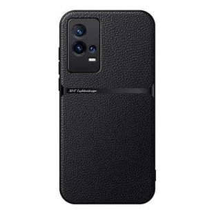 For vivo iQOO 8 Litchi Leather Magnetic Full Coverage Shockproof Phone Case(Black)