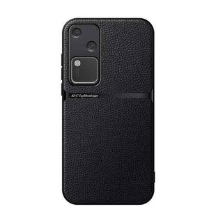 For vivo S18 / vivo V30 Litchi Leather Magnetic Full Coverage Shockproof Phone Case(Black)