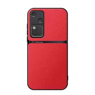 For vivo S18 / vivo V30 Litchi Leather Magnetic Full Coverage Shockproof Phone Case(Red)