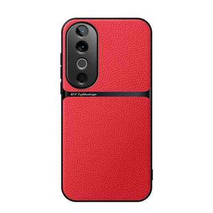 For vivo S19 Litchi Leather Magnetic Full Coverage Shockproof Phone Case(Red)