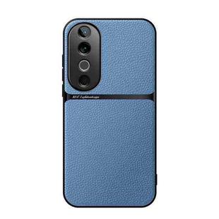 For vivo S19 Litchi Leather Magnetic Full Coverage Shockproof Phone Case(Blue)