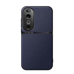 For vivo S19 Litchi Leather Magnetic Full Coverage Shockproof Phone Case(Navy Blue)