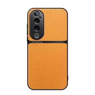 For vivo S19 Pro / vivo V40 Litchi Leather Magnetic Full Coverage Shockproof Phone Case(Yellow)