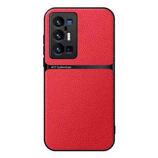 For vivo X70 Pro+ Litchi Leather Magnetic Full Coverage Shockproof Phone Case(Red)