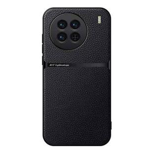 For vivo X90 Litchi Leather Magnetic Full Coverage Shockproof Phone Case(Black)